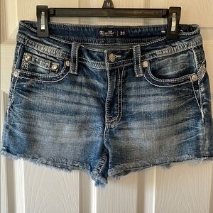 Miss Me Blue Jean Shorts Distressed Cut-Off Style